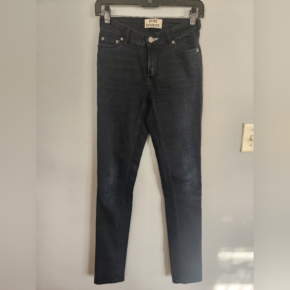 ACNE STUDIOS flex basement skinny jeans dark wash size 24